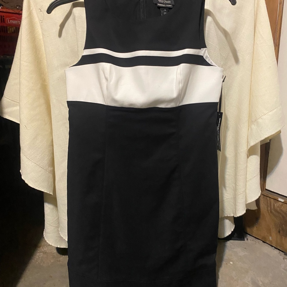 White House Black Market Monochrome High Low Dress